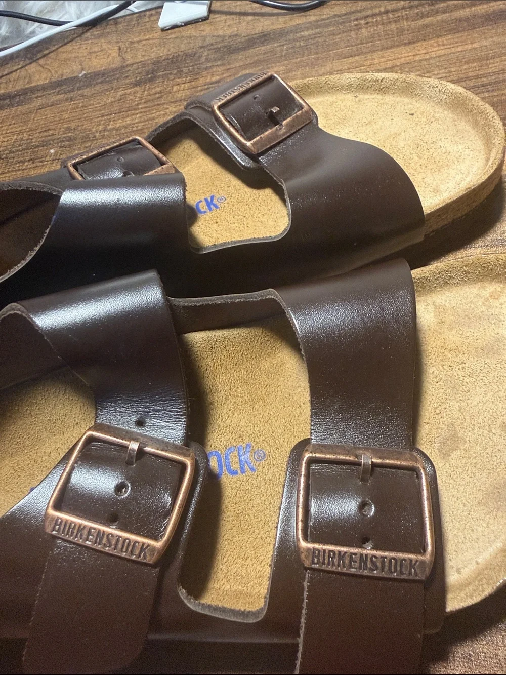 Birkenstock Kids Dark Brown Double Buckle Sandals